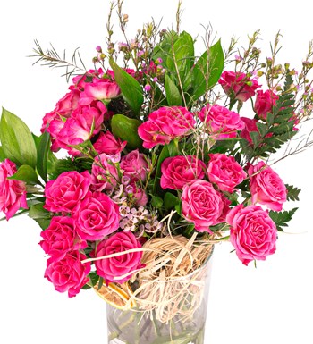 You are My Flower Fuşya Pembe Mini Gül Tasarım
