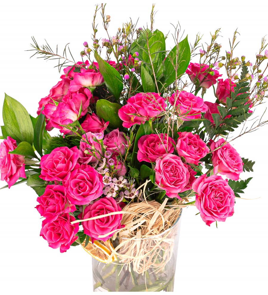 You are My Flower Fuşya Pembe Mini Gül Tasarım