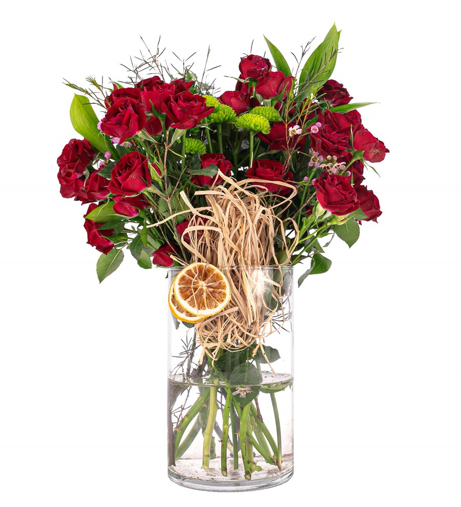 You are My Flower - Kırmızı Mini Gül Tasarım