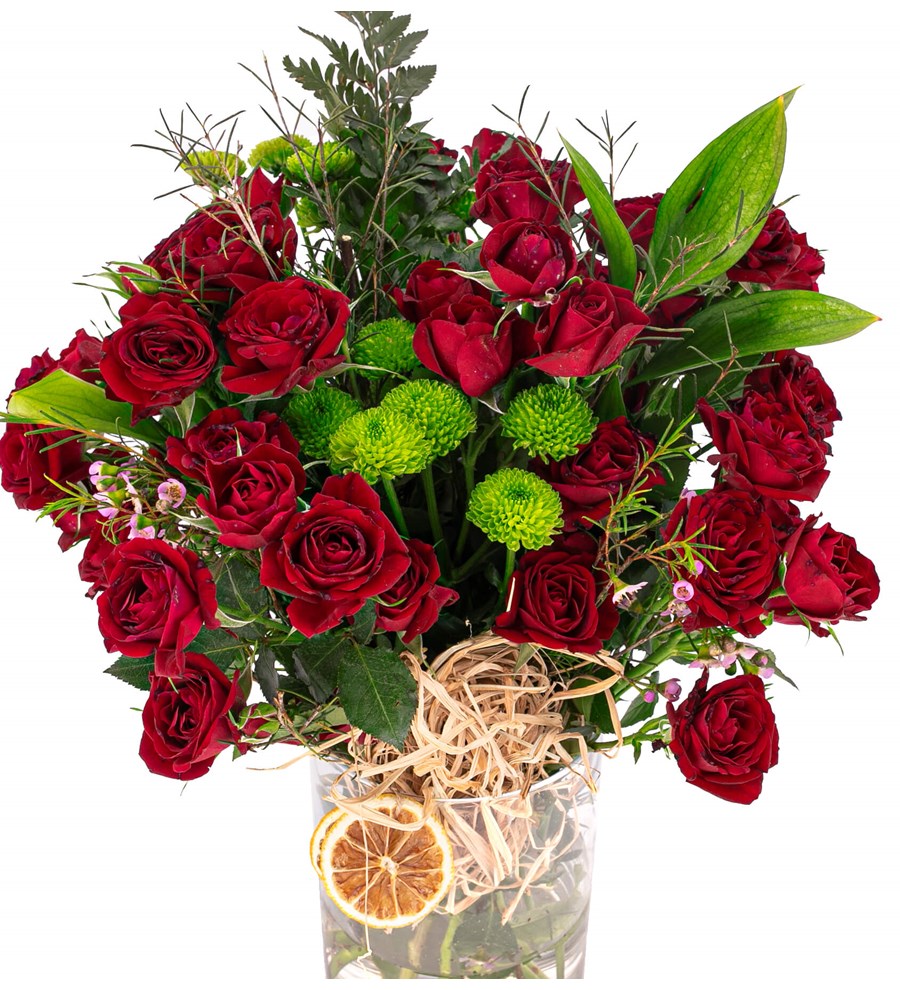 You are My Flower - Kırmızı Mini Gül Tasarım