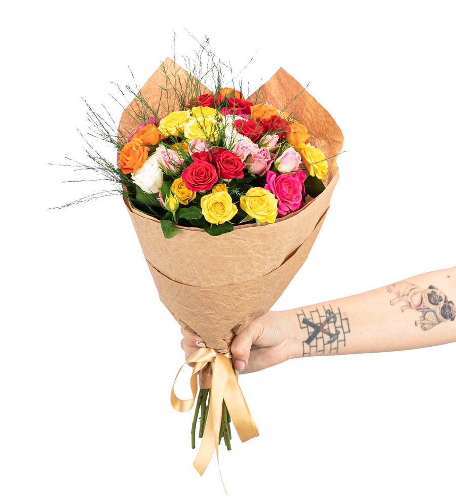 Kraft Sunshine Serisi - Mix Mini Gül Buketi