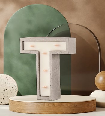 %100 Doğal Soya Wax Kişiye özel Büyük T Harfi Mum – Sandal wood