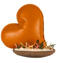 Kahverengi S Kalp Yastık ve Natural Soya Wax Mum Tasarım