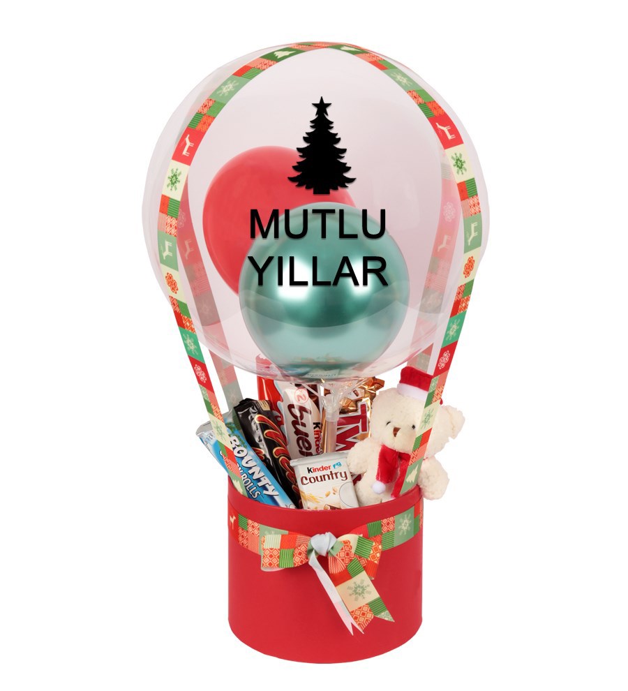 Yılbaşı Peluşlu Çikolata Kutusu