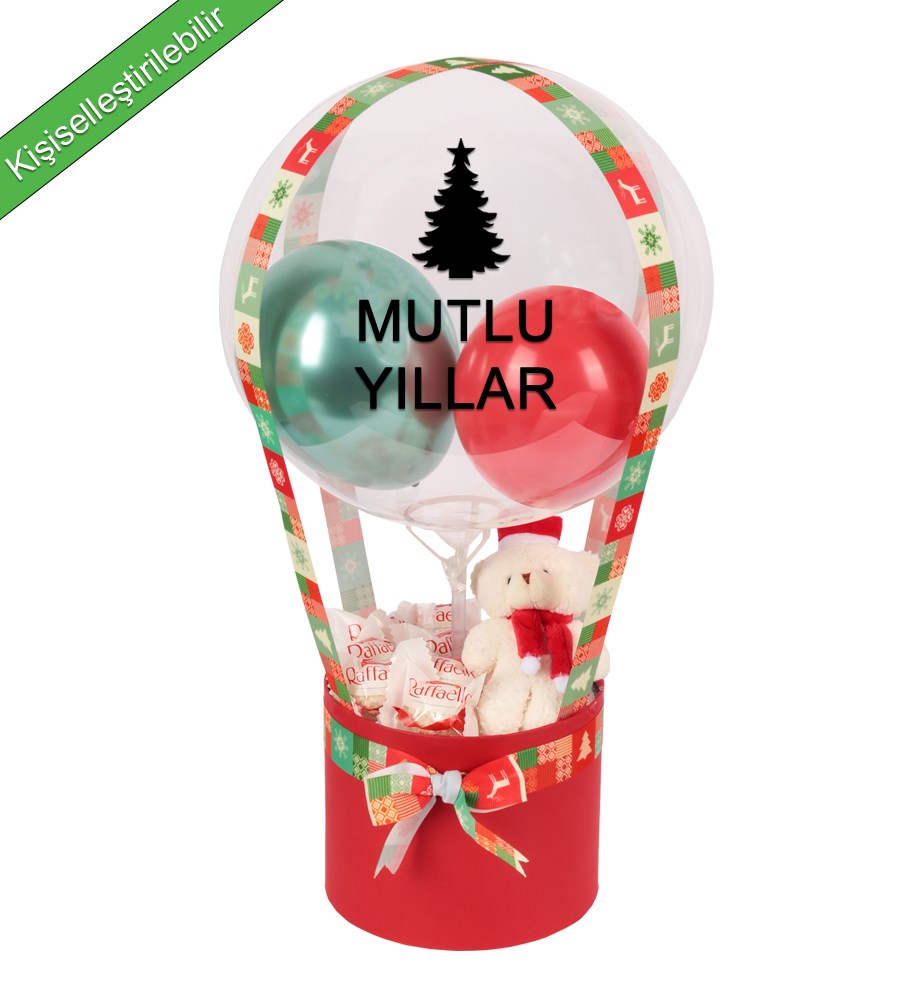 Yılbaşı Peluşlu Raffaello Balon Kutusu
