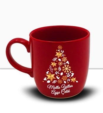 Lilyana Flowers - Yılbaşına Özel Çam Ağacı & Kişiye Özel Kırmızı Kupa & Kardan Adam & Kokulu Sabun Hediye Seti