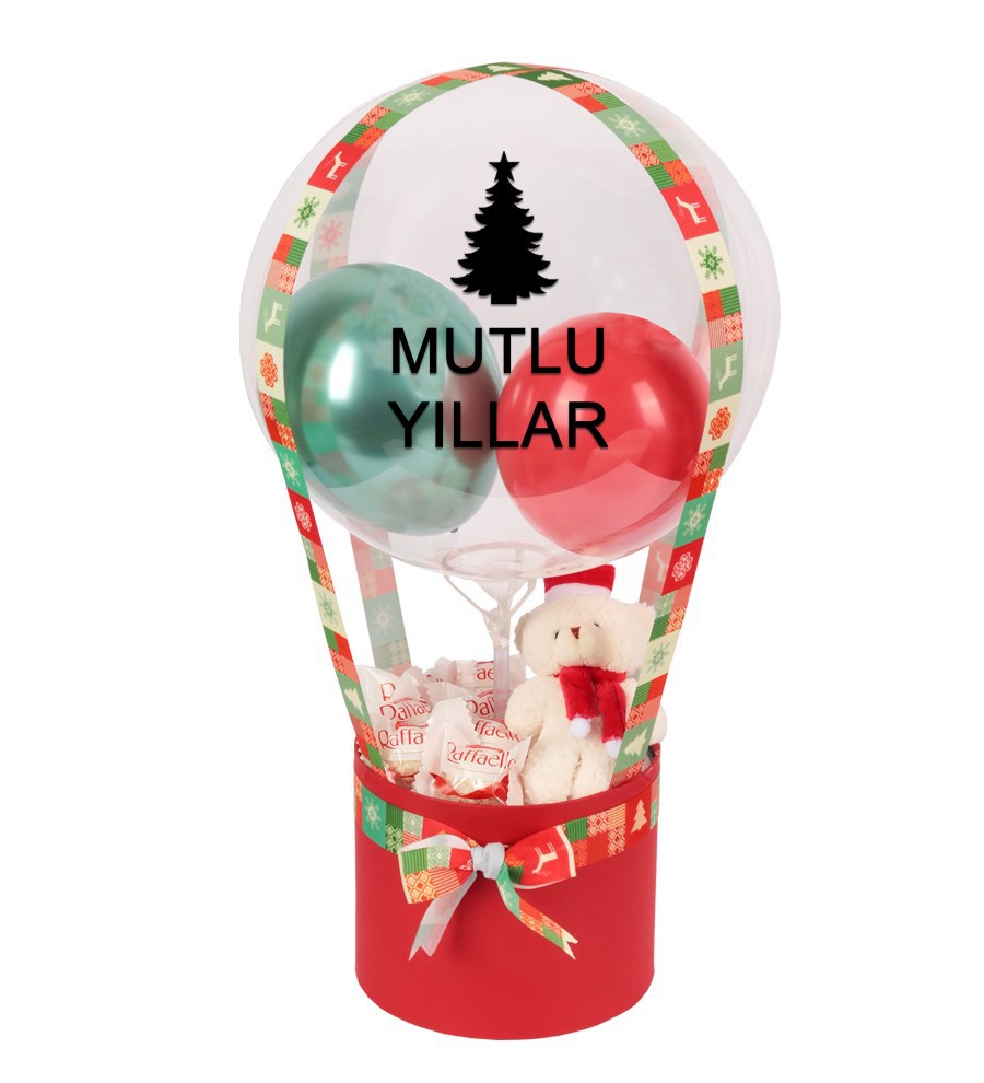 Yılbaşı Peluşlu Raffaello Balon Kutusu